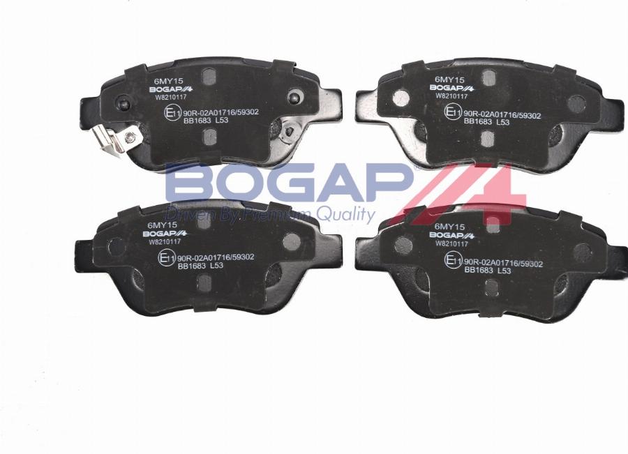 BOGAP W8210117 - Set placute frana,frana disc allinparts.ro