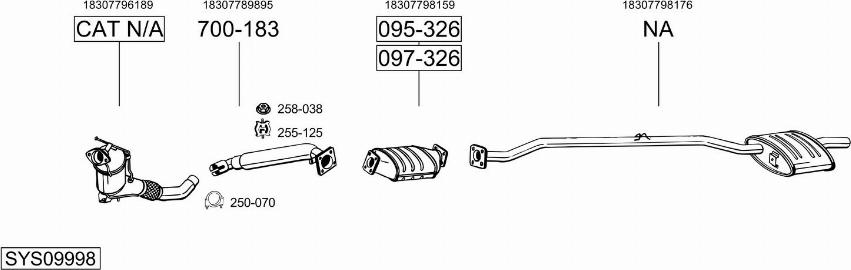 Bosal SYS09998 - Sistem de esapament - allinparts.ro