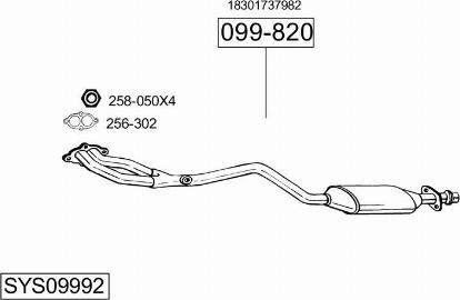 Bosal SYS09992 - Sistem de esapament - allinparts.ro