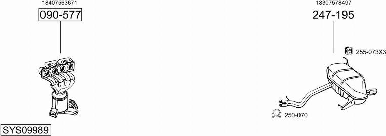 Bosal SYS09989 - Sistem de esapament - allinparts.ro