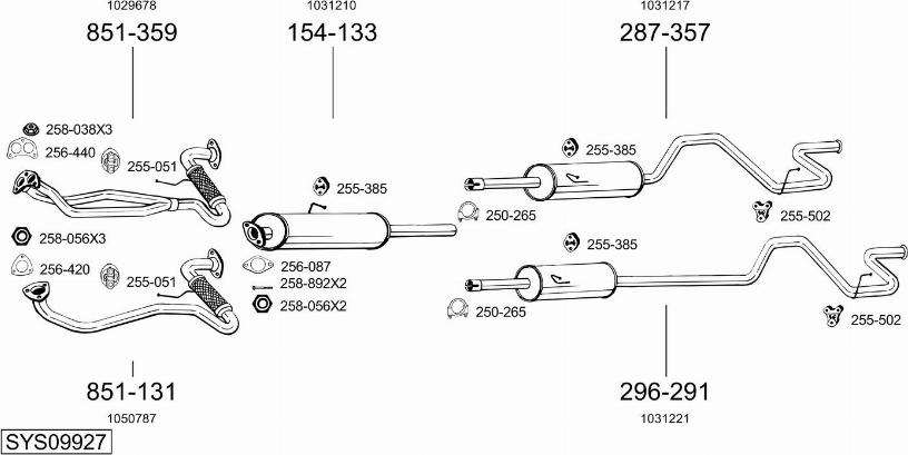 Bosal SYS09927 - Sistem de esapament allinparts.ro