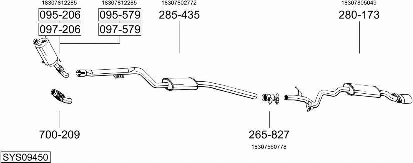 Bosal SYS09450 - Sistem de esapament - allinparts.ro