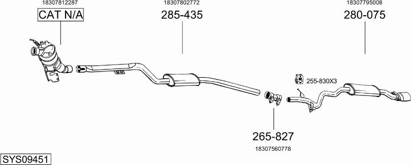 Bosal SYS09451 - Sistem de esapament - allinparts.ro