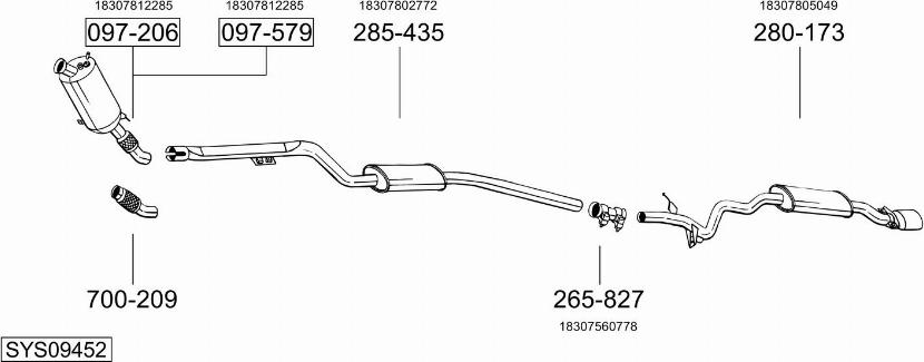 Bosal SYS09452 - Sistem de esapament - allinparts.ro