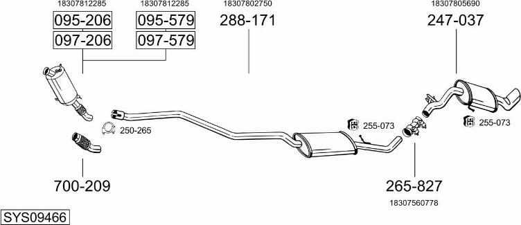 Bosal SYS09466 - Sistem de esapament - allinparts.ro