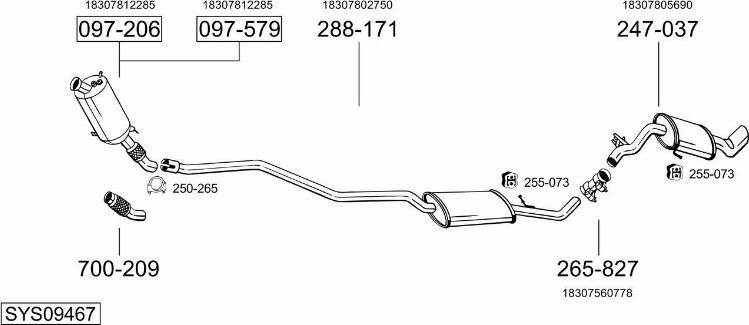 Bosal SYS09467 - Sistem de esapament - allinparts.ro