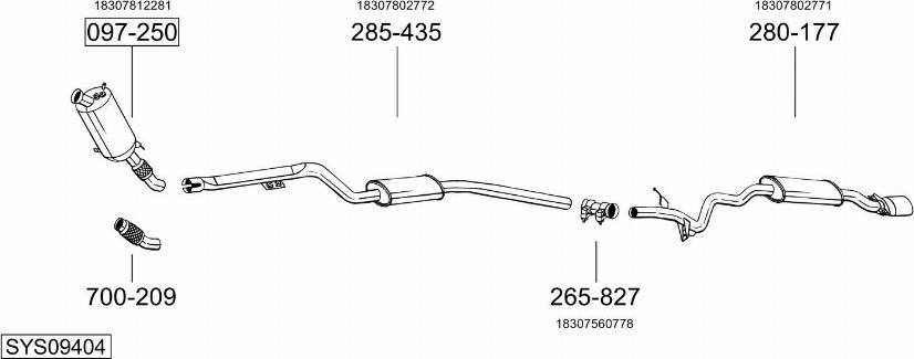 Bosal SYS09404 - Sistem de esapament - allinparts.ro