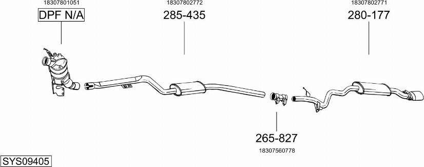 Bosal SYS09405 - Sistem de esapament - allinparts.ro