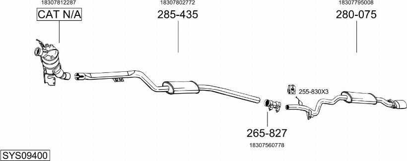 Bosal SYS09400 - Sistem de esapament - allinparts.ro