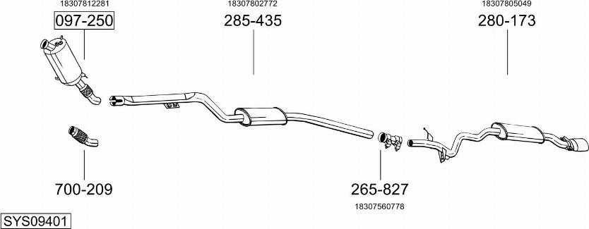 Bosal SYS09401 - Sistem de esapament - allinparts.ro