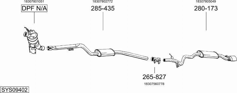 Bosal SYS09402 - Sistem de esapament - allinparts.ro