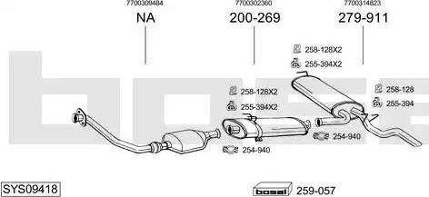 Bosal SYS09418 - Sistem de esapament - allinparts.ro