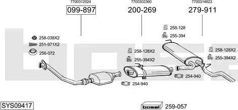 Bosal SYS09417 - Sistem de esapament - allinparts.ro