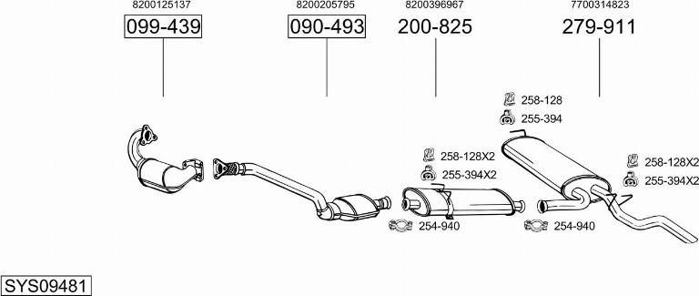 Bosal SYS09481 - Sistem de esapament - allinparts.ro