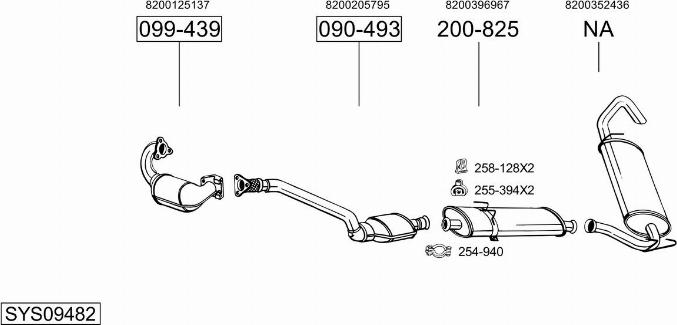 Bosal SYS09482 - Sistem de esapament - allinparts.ro