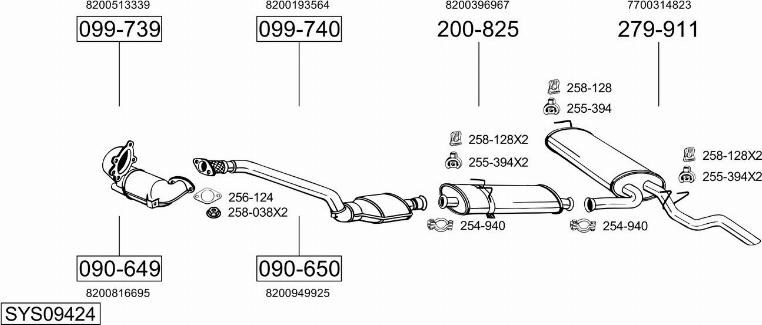 Bosal SYS09424 - Sistem de esapament - allinparts.ro