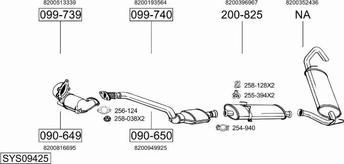 Bosal SYS09425 - Sistem de esapament - allinparts.ro