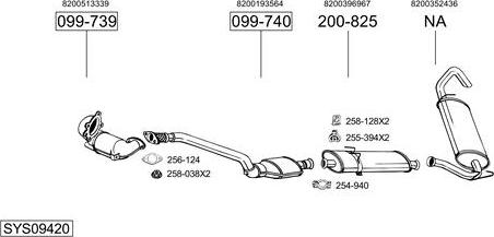 Bosal SYS09420 - Sistem de esapament - allinparts.ro