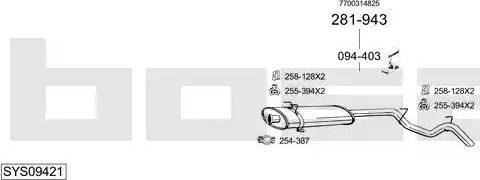 Bosal SYS09421 - Sistem de esapament - allinparts.ro