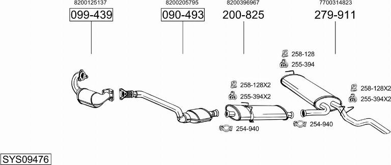 Bosal SYS09476 - Sistem de esapament - allinparts.ro