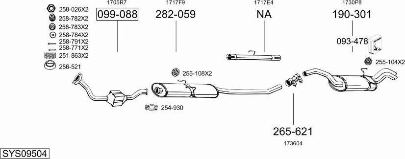 Bosal SYS09504 - Sistem de esapament allinparts.ro