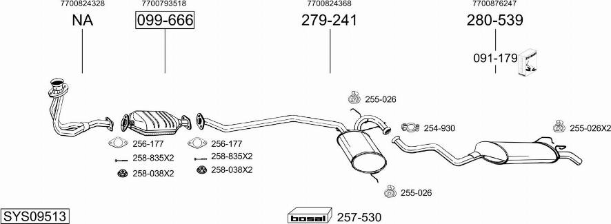Bosal SYS09513 - Sistem de esapament - allinparts.ro