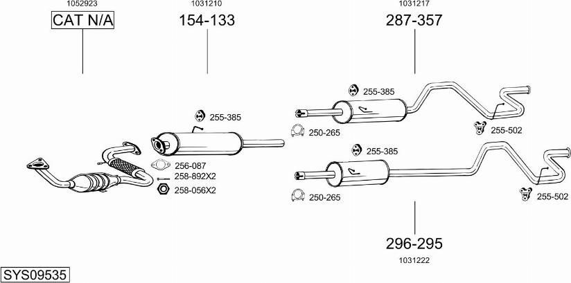 Bosal SYS09535 - Sistem de esapament allinparts.ro