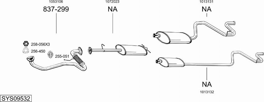 Bosal SYS09532 - Sistem de esapament allinparts.ro