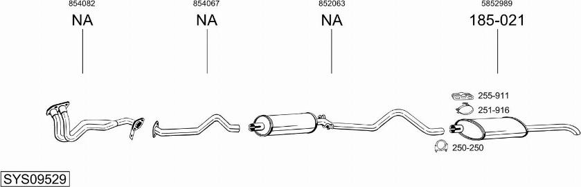 Bosal SYS09529 - Sistem de esapament allinparts.ro