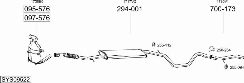 Bosal SYS09522 - Sistem de esapament - allinparts.ro