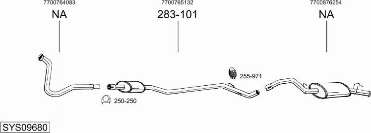 Bosal SYS09680 - Sistem de esapament - allinparts.ro