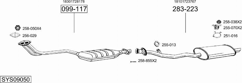 Bosal SYS09050 - Sistem de esapament - allinparts.ro