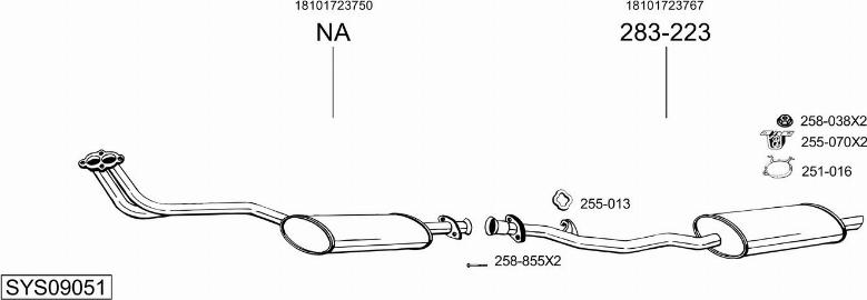 Bosal SYS09051 - Sistem de esapament - allinparts.ro