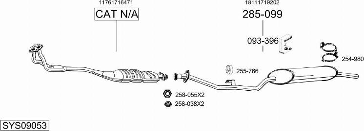 Bosal SYS09053 - Sistem de esapament - allinparts.ro