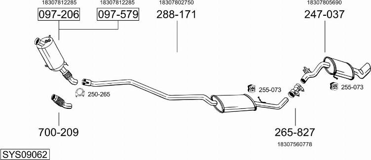 Bosal SYS09062 - Sistem de esapament - allinparts.ro