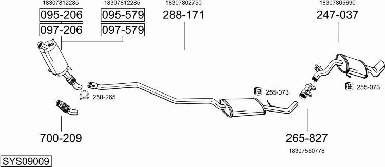 Bosal SYS09009 - Sistem de esapament - allinparts.ro