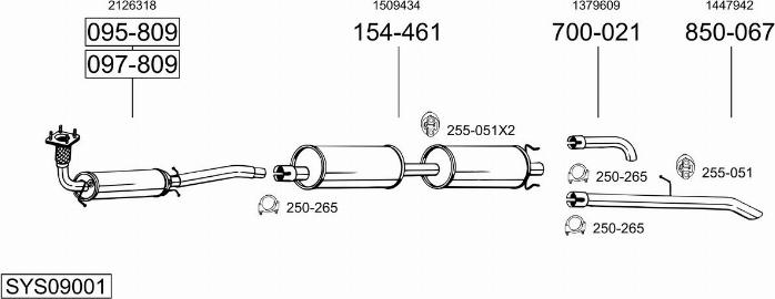 Bosal SYS09001 - Sistem de esapament allinparts.ro