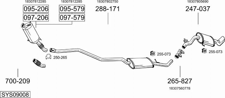 Bosal SYS09008 - Sistem de esapament - allinparts.ro