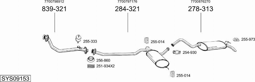Bosal SYS09153 - Sistem de esapament - allinparts.ro