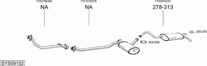 Bosal SYS09152 - Sistem de esapament - allinparts.ro