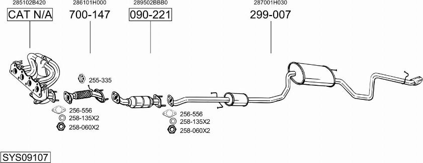 Bosal SYS09107 - Sistem de esapament allinparts.ro