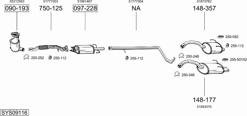 Bosal SYS09116 - Sistem de esapament - allinparts.ro