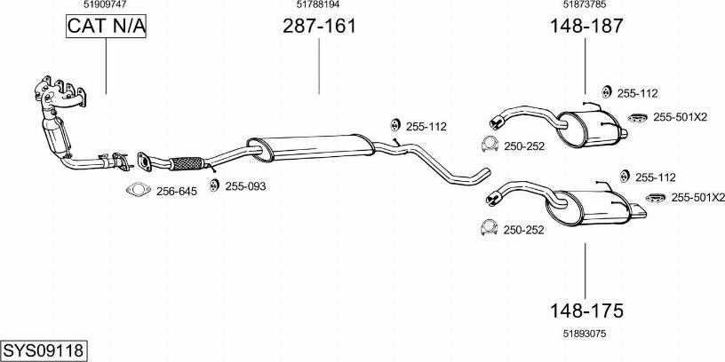 Bosal SYS09118 - Sistem de esapament - allinparts.ro