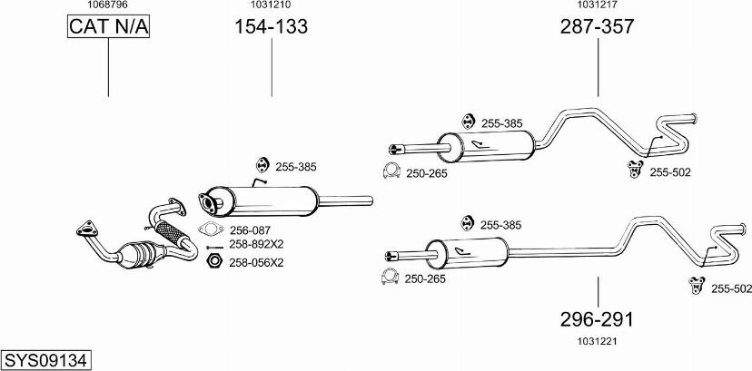 Bosal SYS09134 - Sistem de esapament allinparts.ro