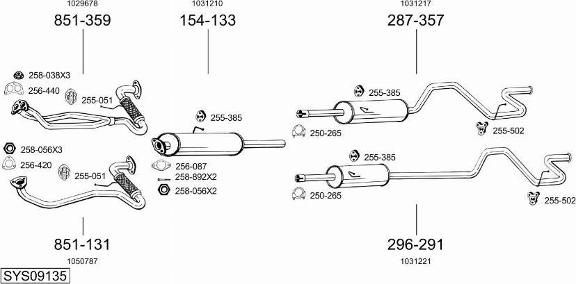 Bosal SYS09135 - Sistem de esapament allinparts.ro
