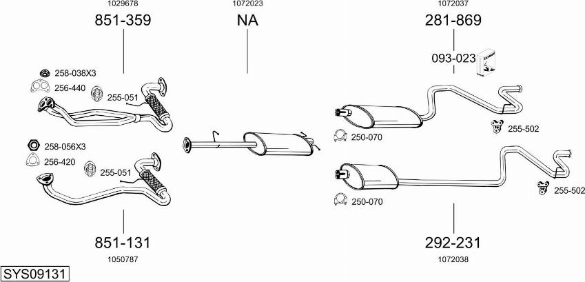 Bosal SYS09131 - Sistem de esapament allinparts.ro