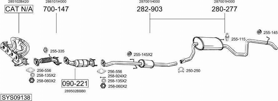 Bosal SYS09138 - Sistem de esapament - allinparts.ro