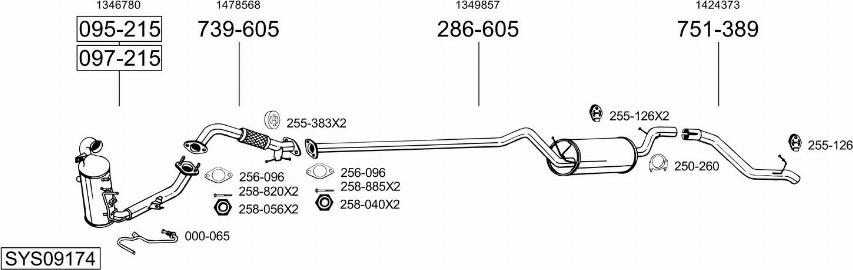 Bosal SYS09174 - Sistem de esapament allinparts.ro