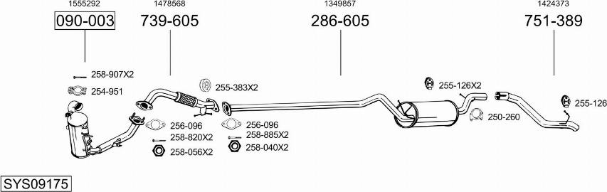Bosal SYS09175 - Sistem de esapament allinparts.ro