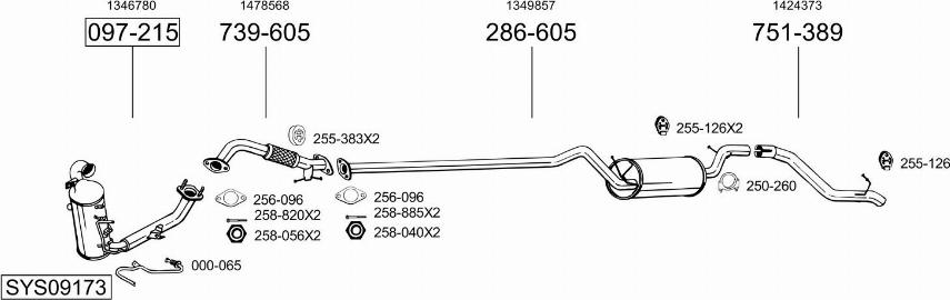 Bosal SYS09173 - Sistem de esapament allinparts.ro